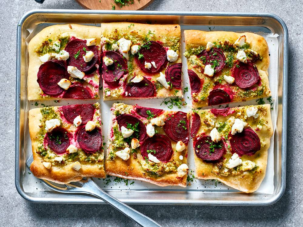 Beet and Goat Cheese Flatbread Savory