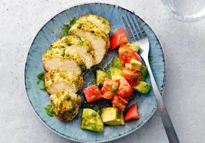 Cilantro Chicken with Avocado Salad
