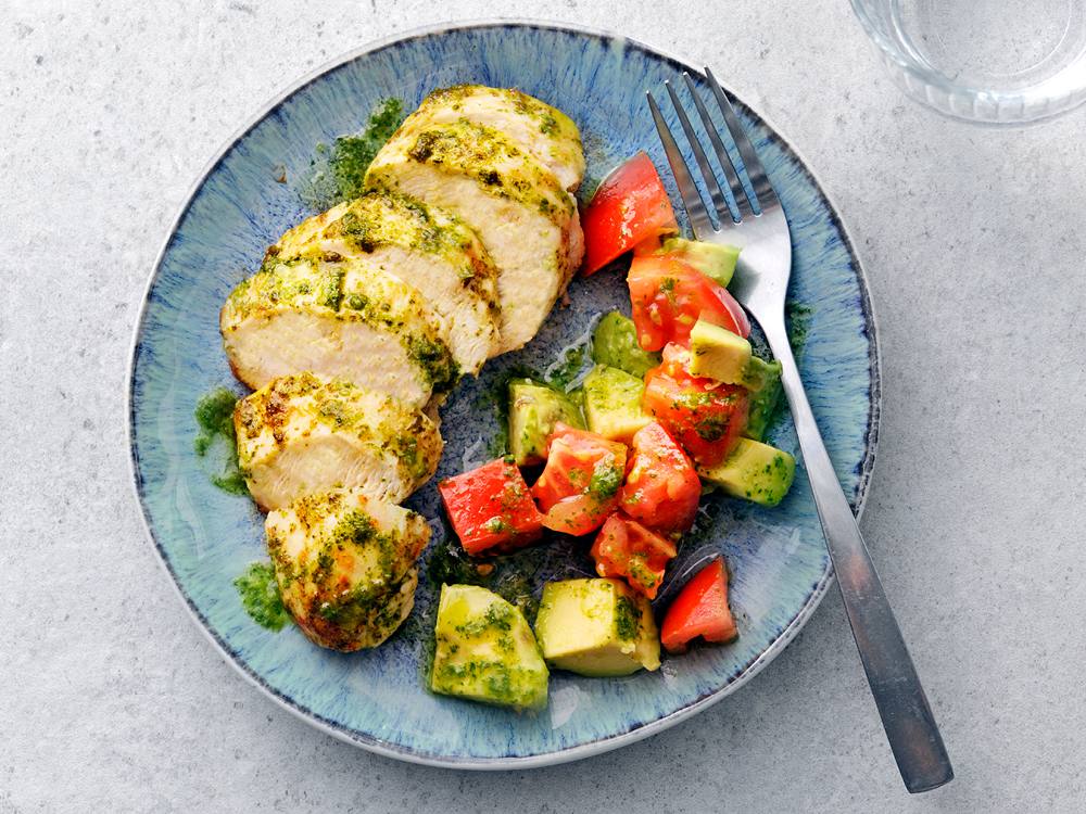 Cilantro Chicken with Avocado Salad | Savory