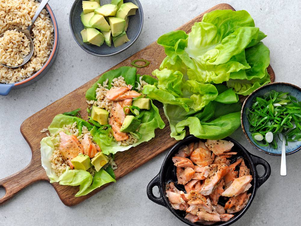 Salmon and Rice Lettuce Wraps | Savory