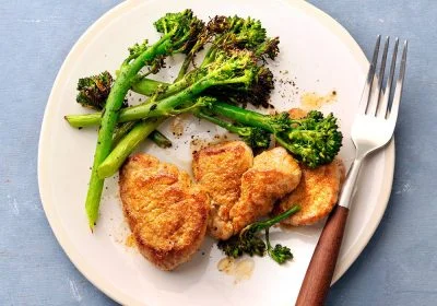 Spice-Rubbed Pork with Baby Broccoli