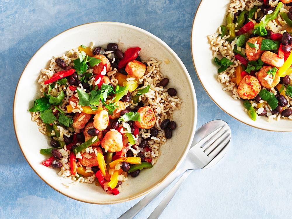 Black Beans and Chorizo with Brown Rice | Savory