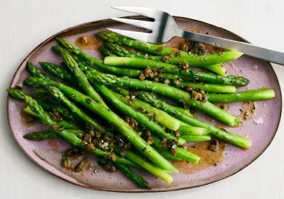 Asparagus with Brown Butter, Capers, and Thyme