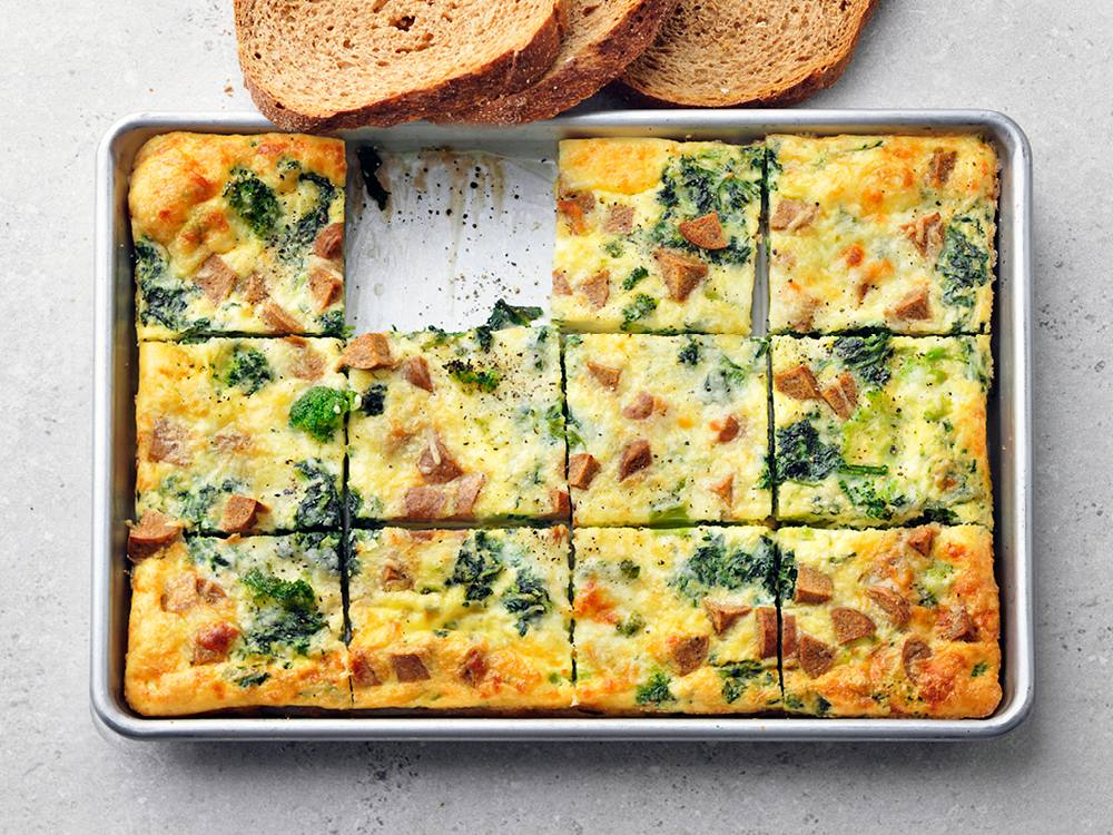 Sheet Pan Vegetarian Omelet Breakfast Sandwiches | Savory