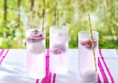 Raspberry-Lemon Sorbet Floats