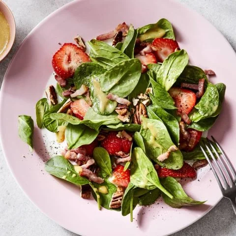 Spinach and Strawberry Salad with Bacon