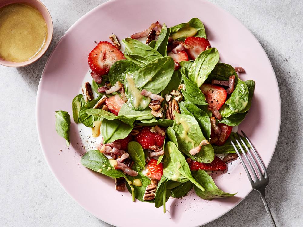 Spinach and Strawberry Salad with Bacon | Savory