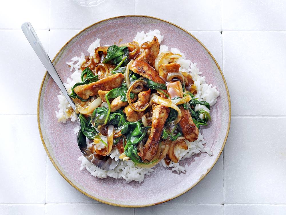 Pork and Spinach Stir-Fry | Savory