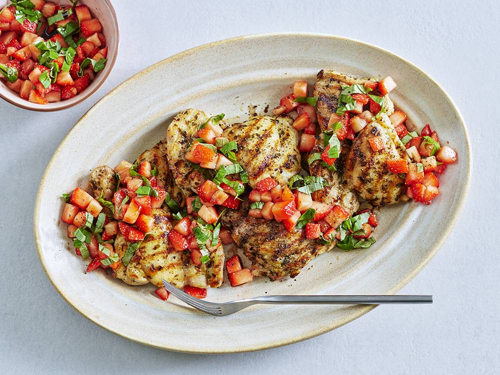 Grilled Chicken with Strawberries and Balsamic | Savory