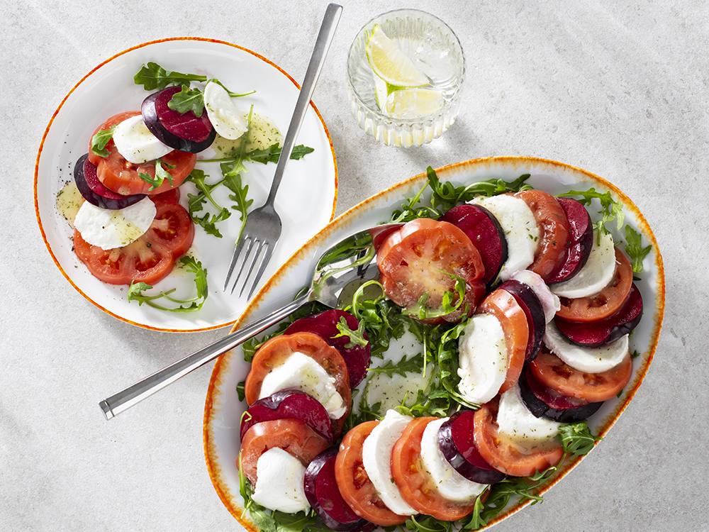 Mozzarella, Tomato, and Plum Salad | Savory