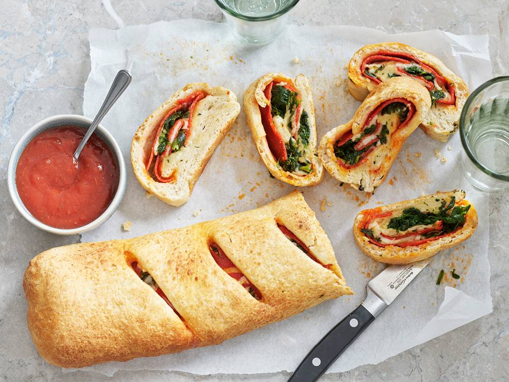 Pepperoni and Spinach Stromboli | Savory