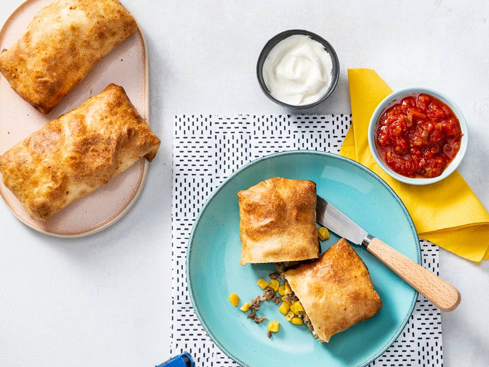 Healthy Baked Shredded Beef Chimichangas Recipe