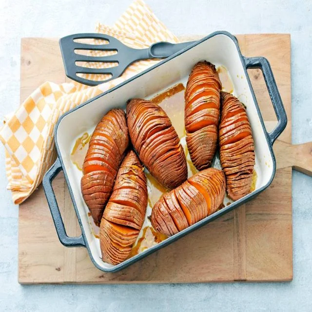 Hasselback Sweet Potatoes with Bourbon-Maple Butter
