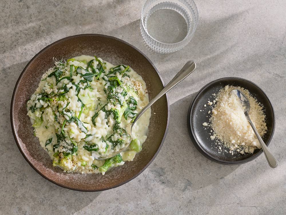Baked Risotto with Spinach and Broccoli | Savory