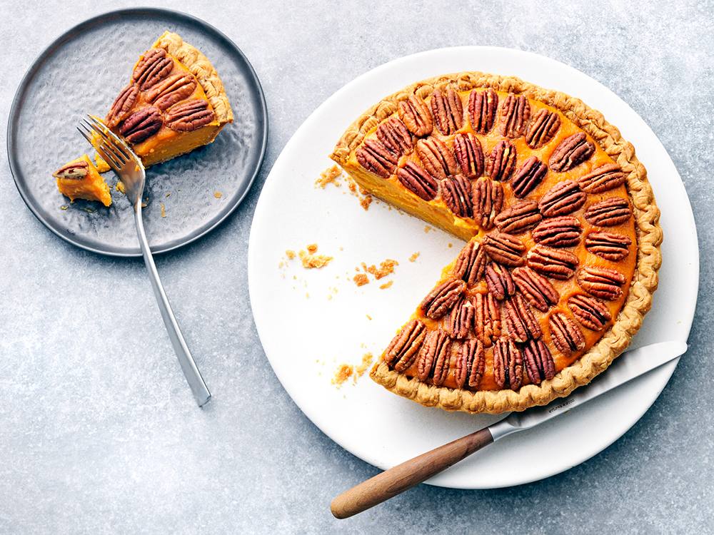 Sweet Potato Pie with Praline Topping | Savory