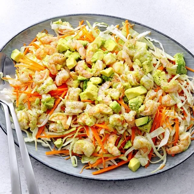 Shrimp and Avocado Salad with Slaw