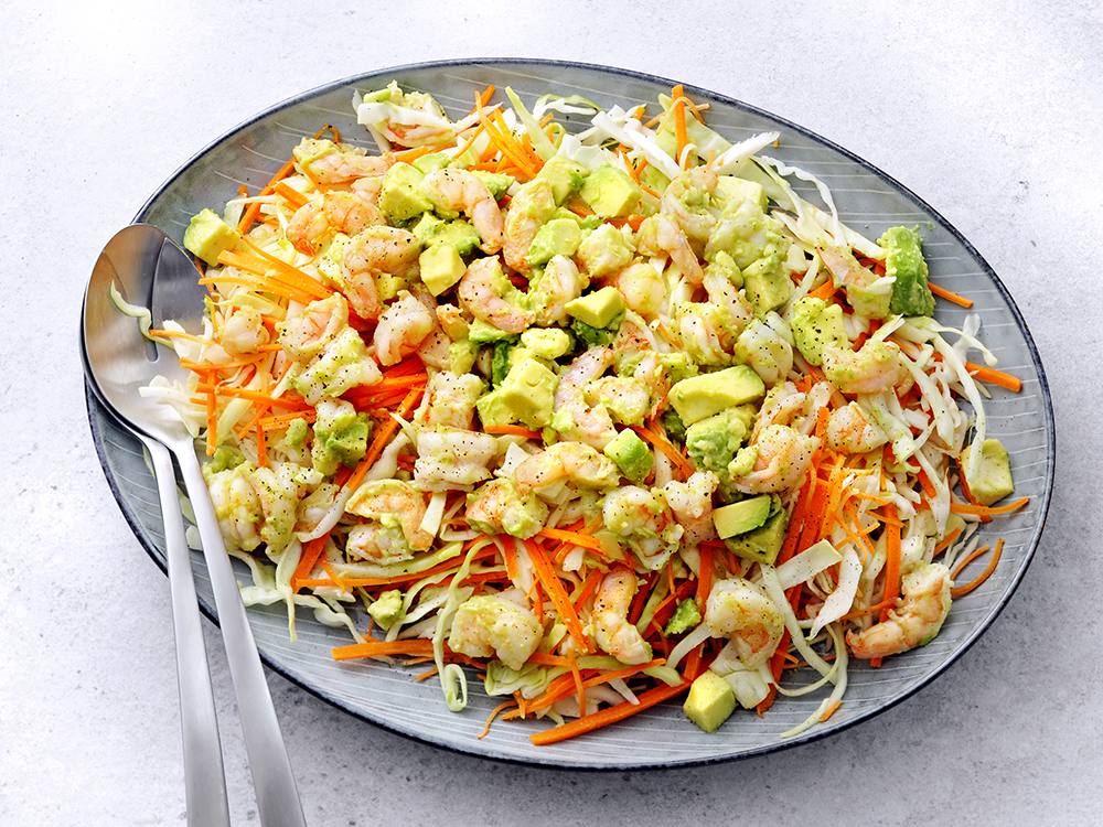 Shrimp and Avocado Salad with Slaw | Savory