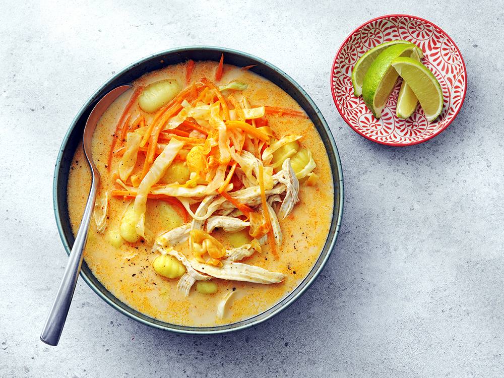 Thai Chicken Soup with Gnocchi Dumplings | Savory