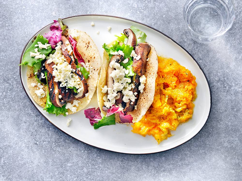 Grilled Mushroom Tacos and Butternut Squash Mash | Savory