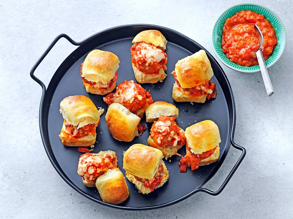 Pull-Apart Sausage Meatball Sliders | Savory