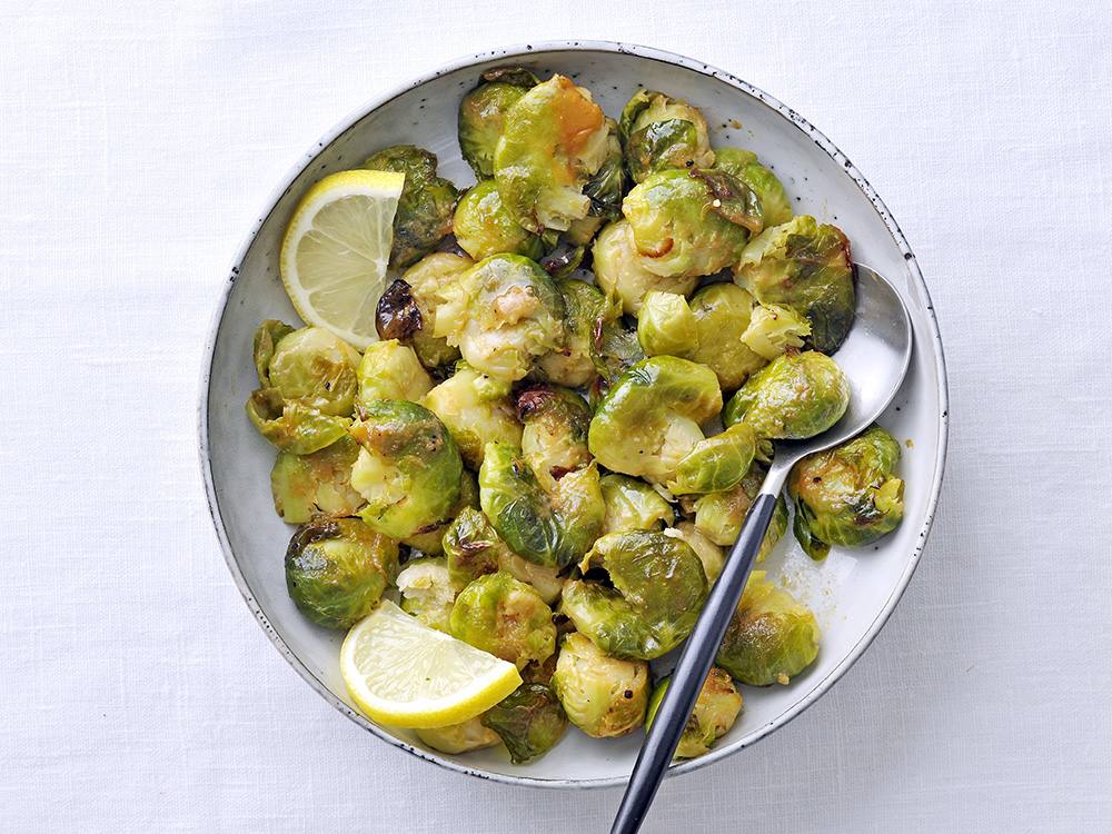 Smashed Brussels Sprouts with Miso | Savory