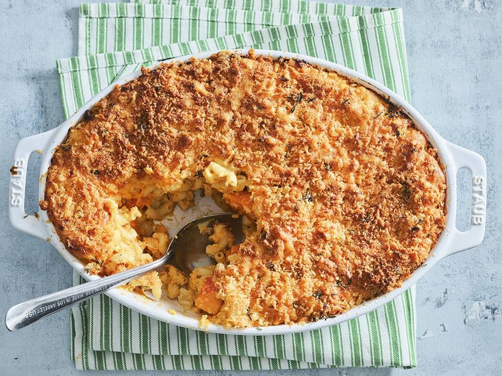 Butternut Squash Mac and Cheese with Cheesy Bread Crumbs | Savory