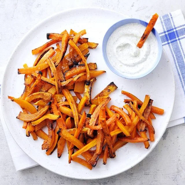 Butternut Squash and Carrot Fries with Ranch Dip