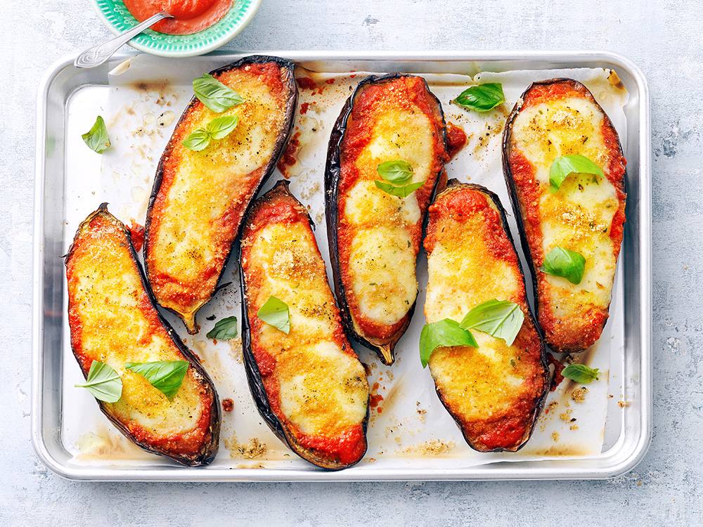 Eggplant Parmesan Boats Savory