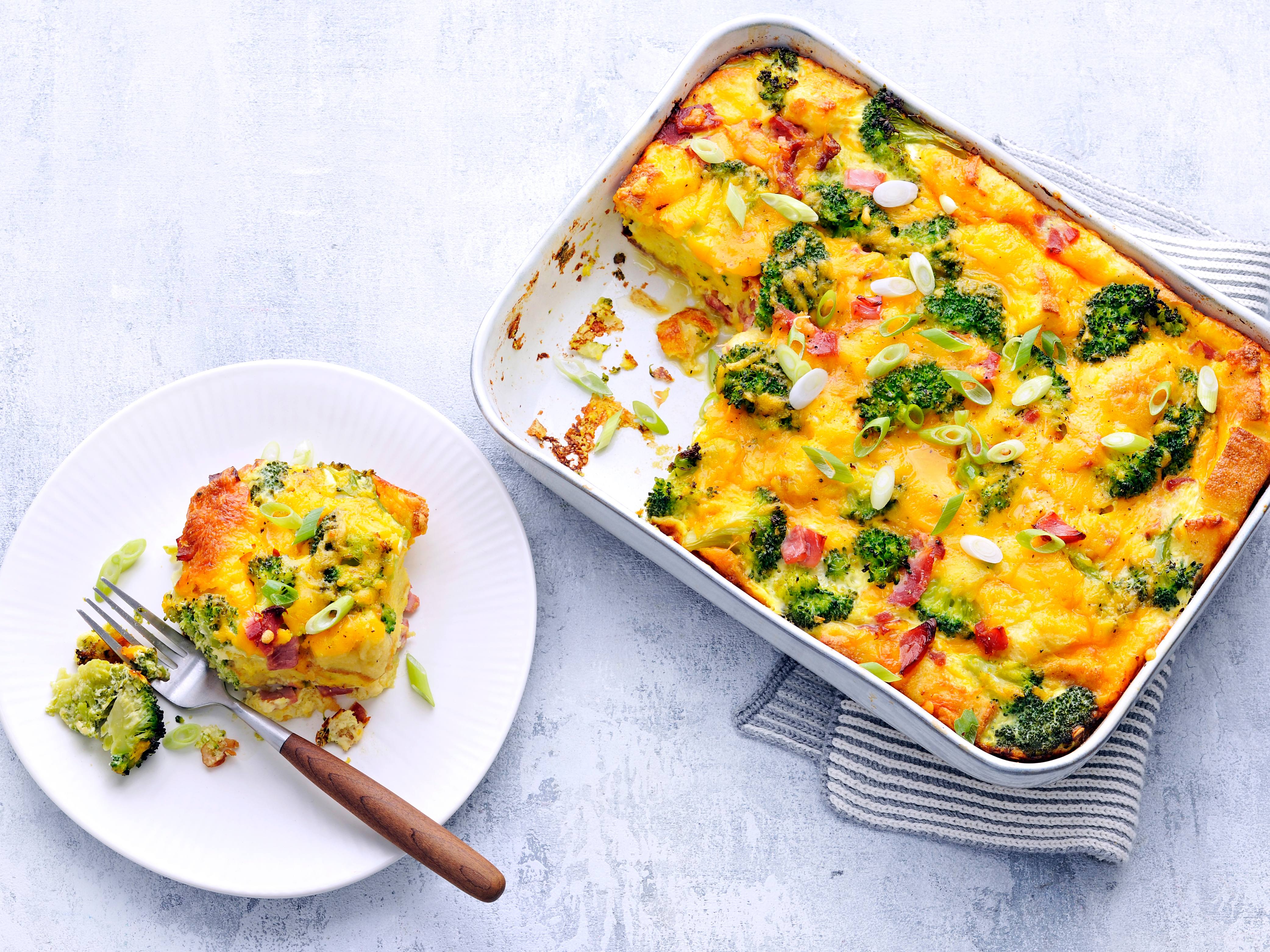 Ham, Egg, and Cheese English Muffin Strata Savory