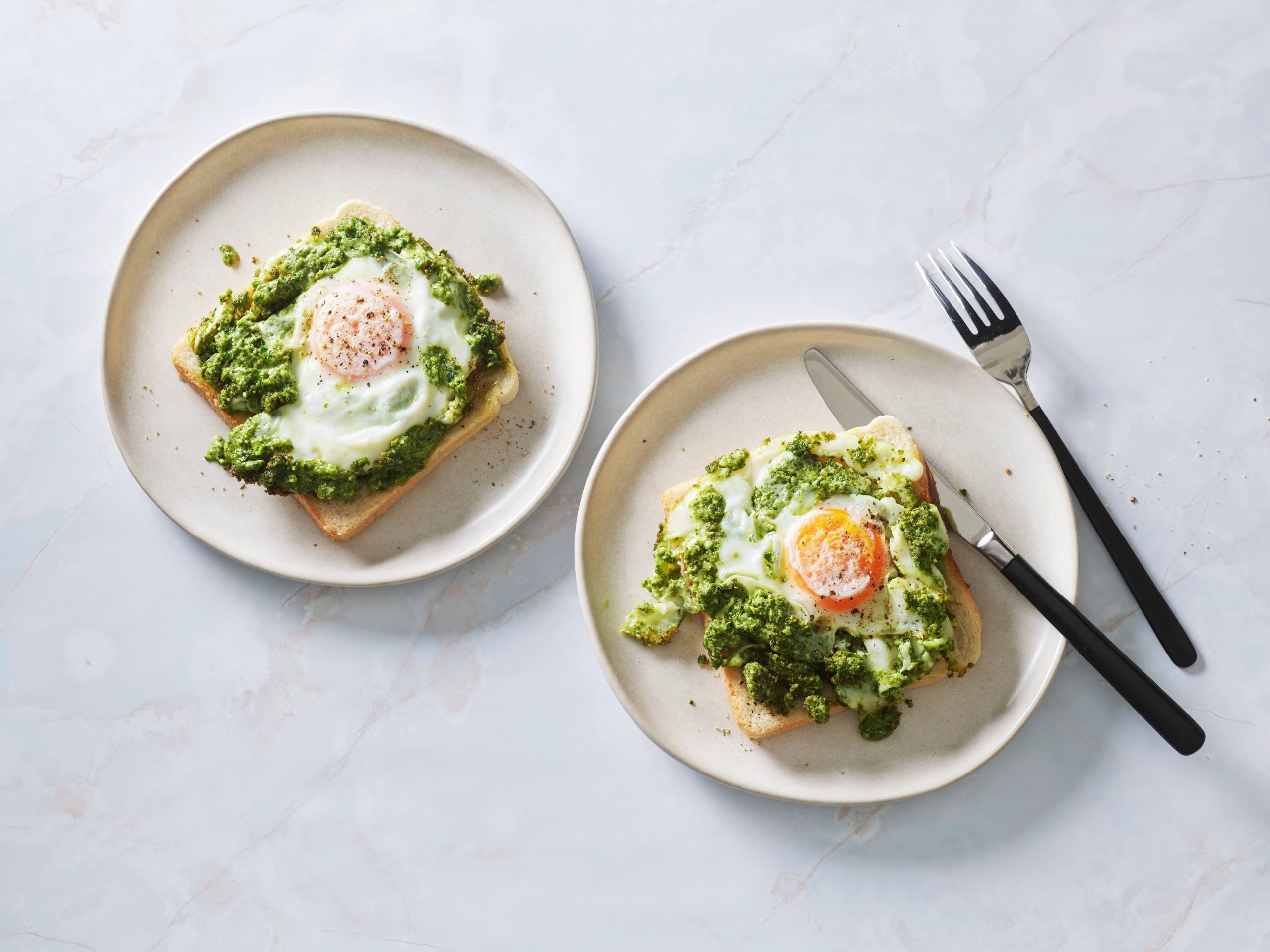 Kale Pesto Fried Eggs | Savory