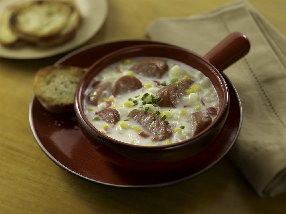 Eckrich® Smoked Sausage, Corn, and Potato Chowder | Savory