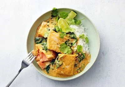Salmon Coconut Curry with Rice