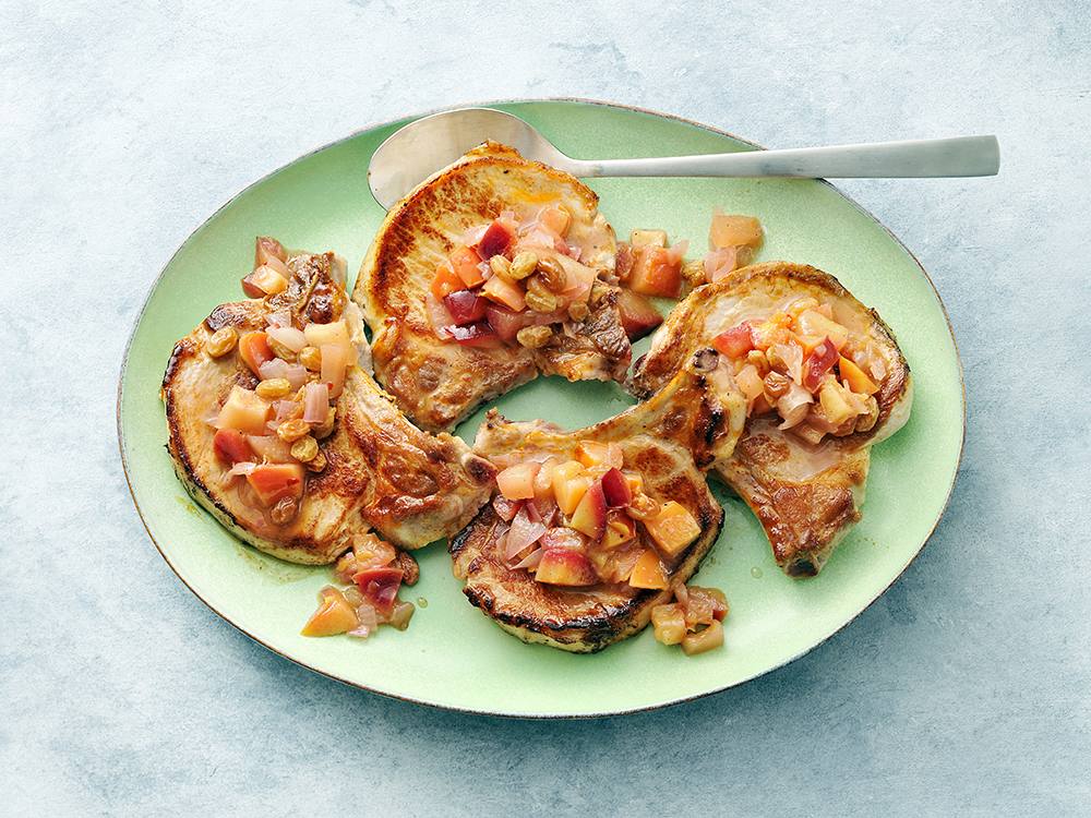 Pork Chops with SweetandSour Fruit Chutney Savory