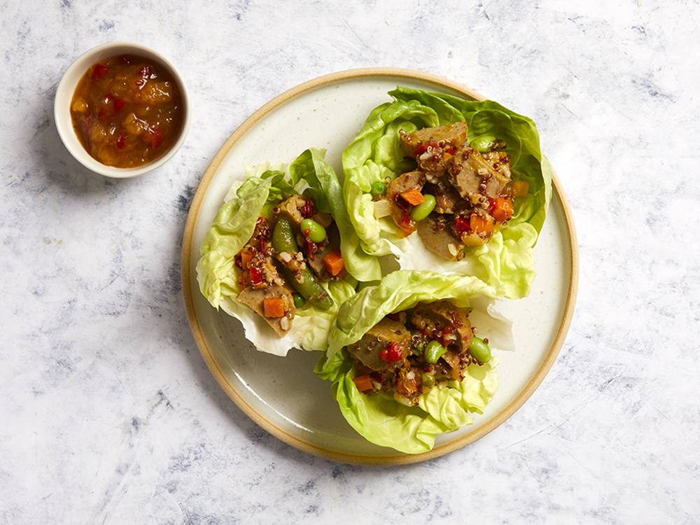 Lettuce Cups with Turkey and Quinoa Savory