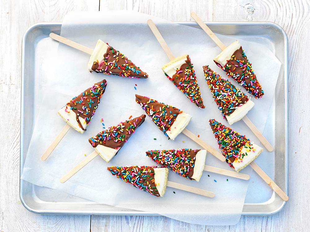 Frozen ChocolateCovered Cheesecake on a Stick Savory