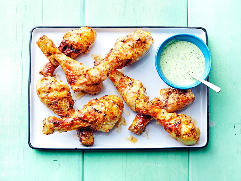 Peruvian-Style Drumsticks with Spicy Green Sauce | Savory