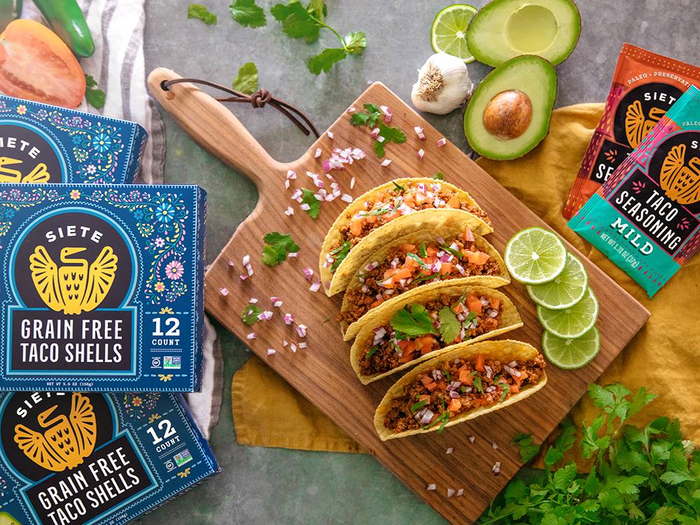 Siete Family Foods Hard Shell Beef Tacos Savory