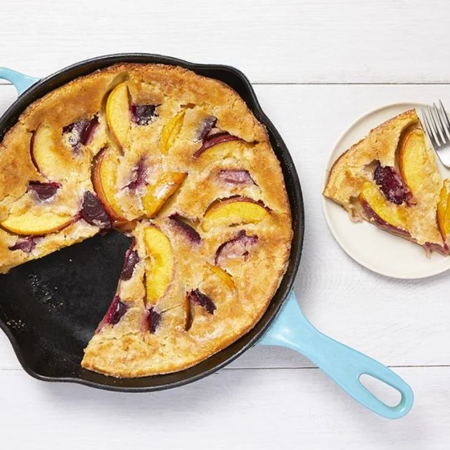 French Pudding Cake with Plums and Nectarines