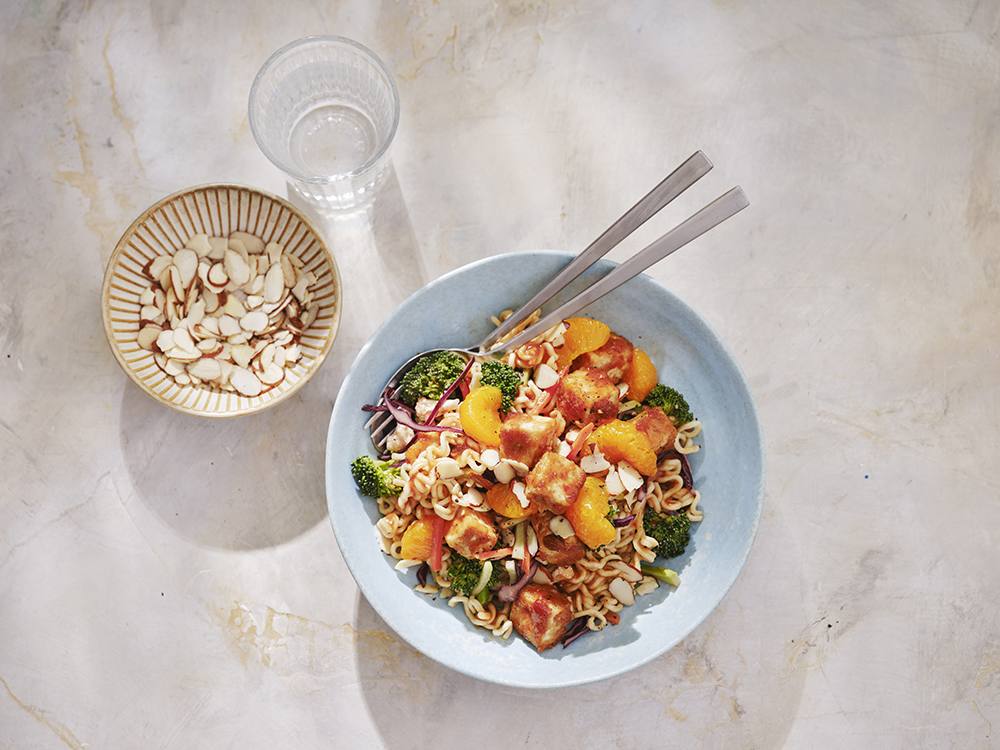 Ramen Noodle Salad with Baked Tofu | Savory