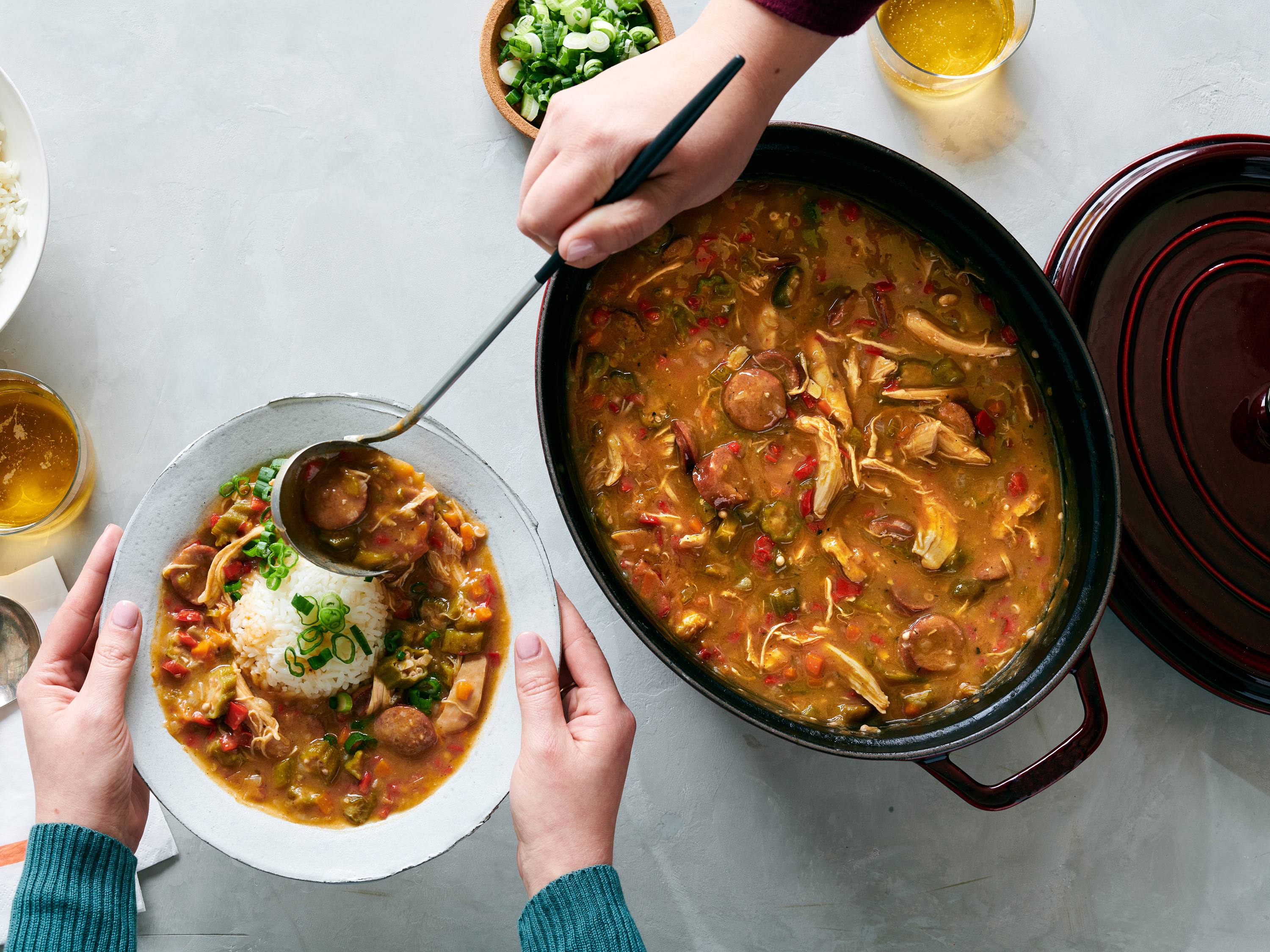 Weeknight Chicken and Sausage Gumbo Savory