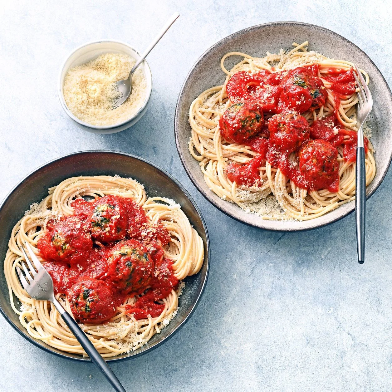 Turkey Florentine Meatballs with Spaghetti | Savory