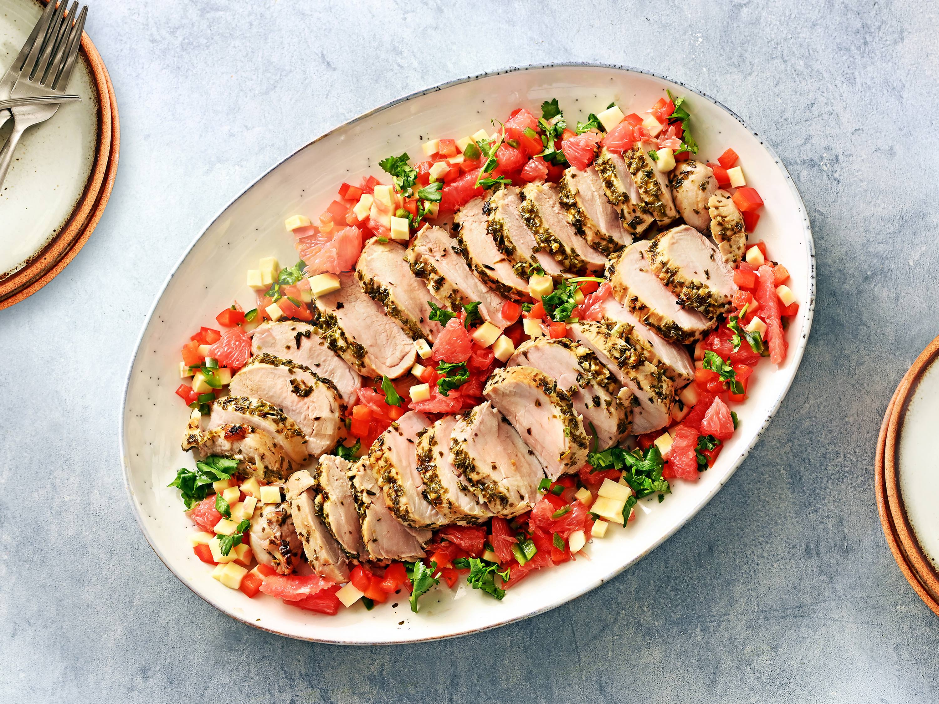 Pork Tenderloin with JicamaGrapefruit Salsa Savory