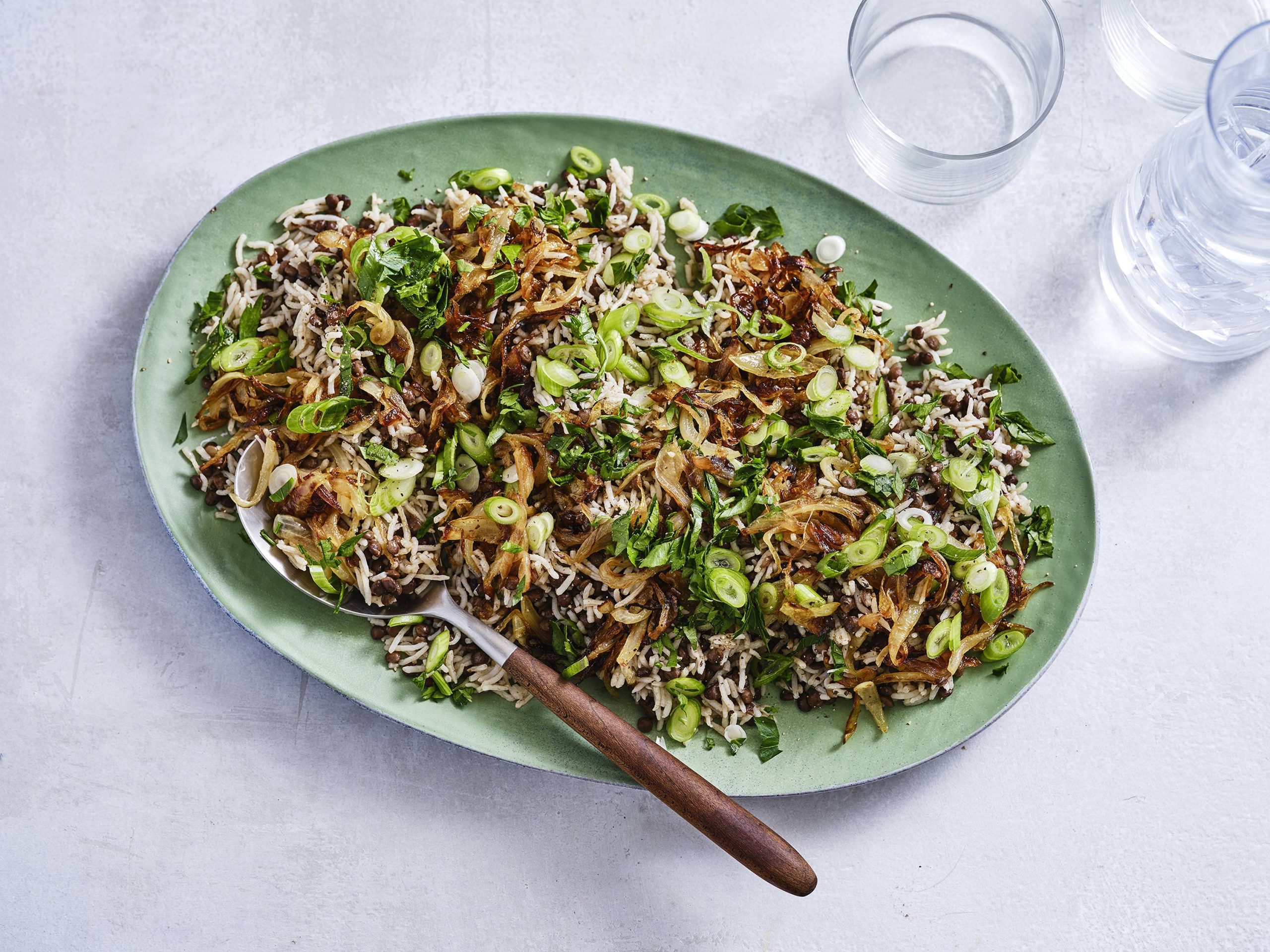 Lentils and Rice with Caramelized Onions | Savory