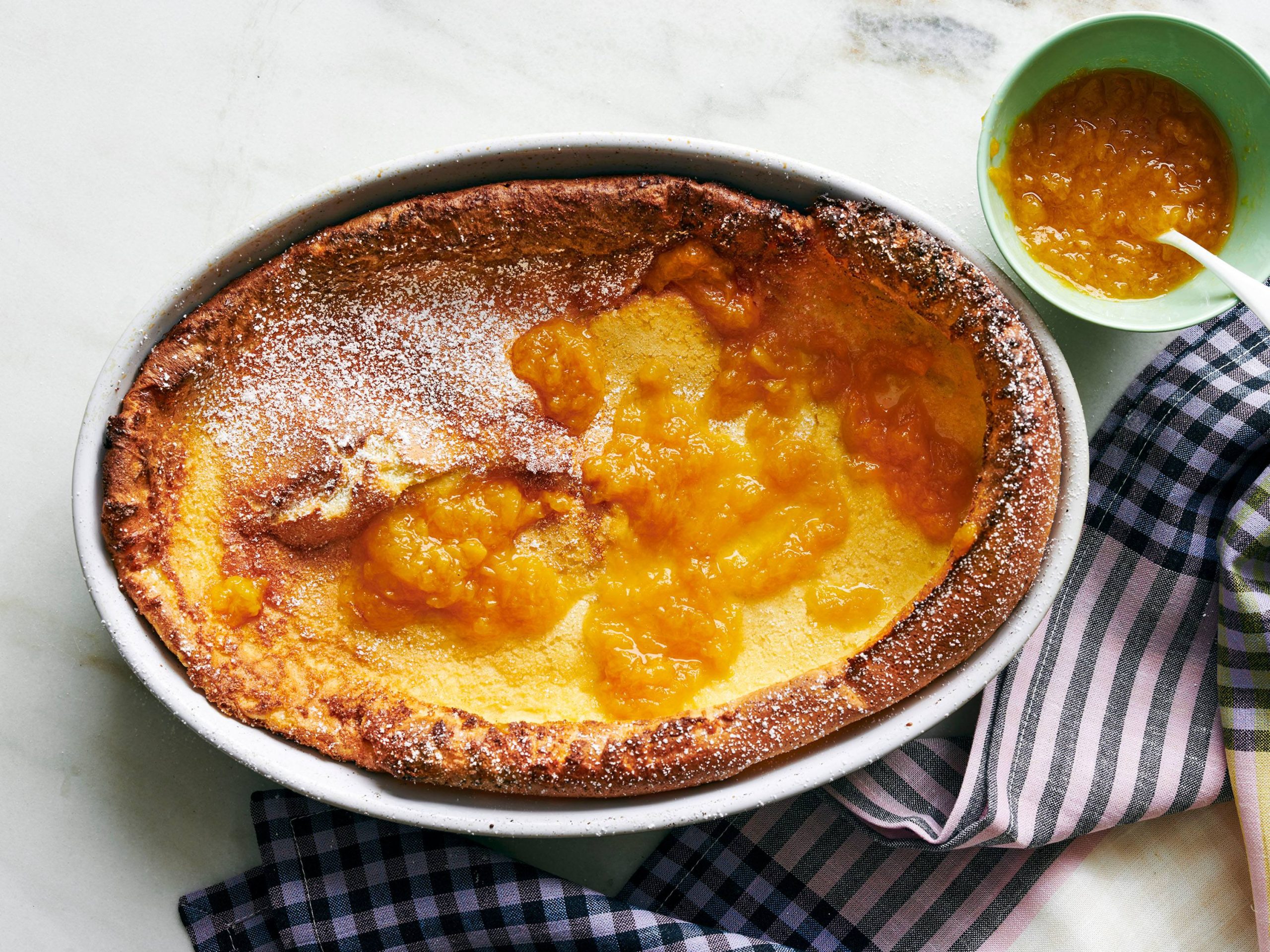 Dutch Baby with Peach Sauce for a Crowd | Savory
