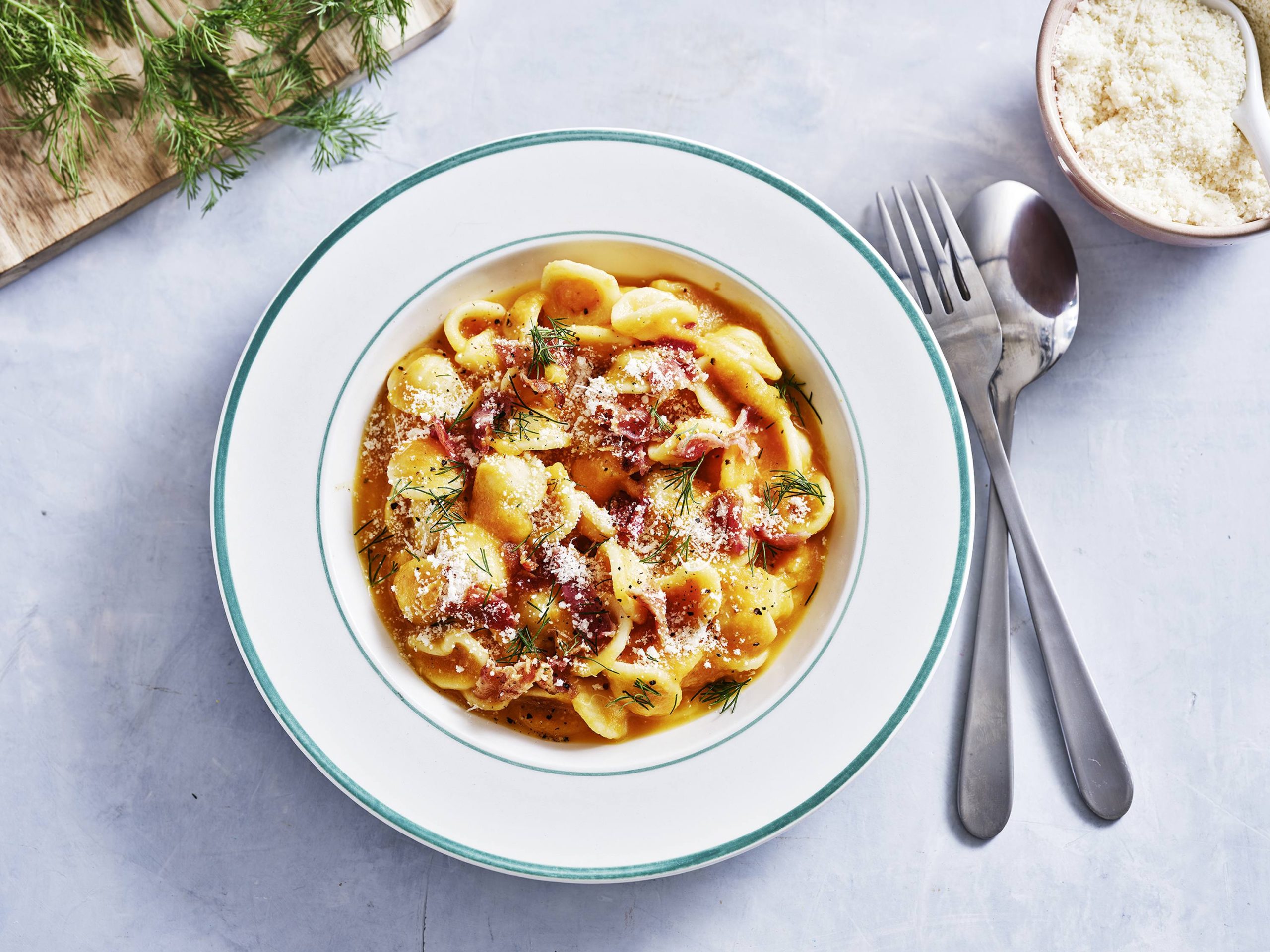 Pasta with Bacon and Creamy Carrot Sauce | Savory