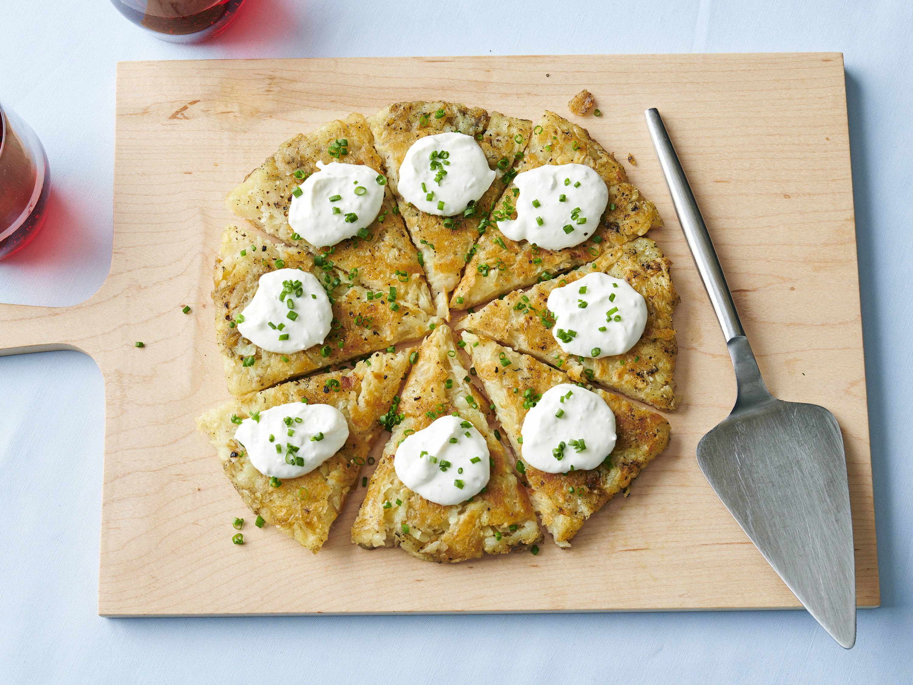 Potato Cake with HorseradishSour Cream Savory