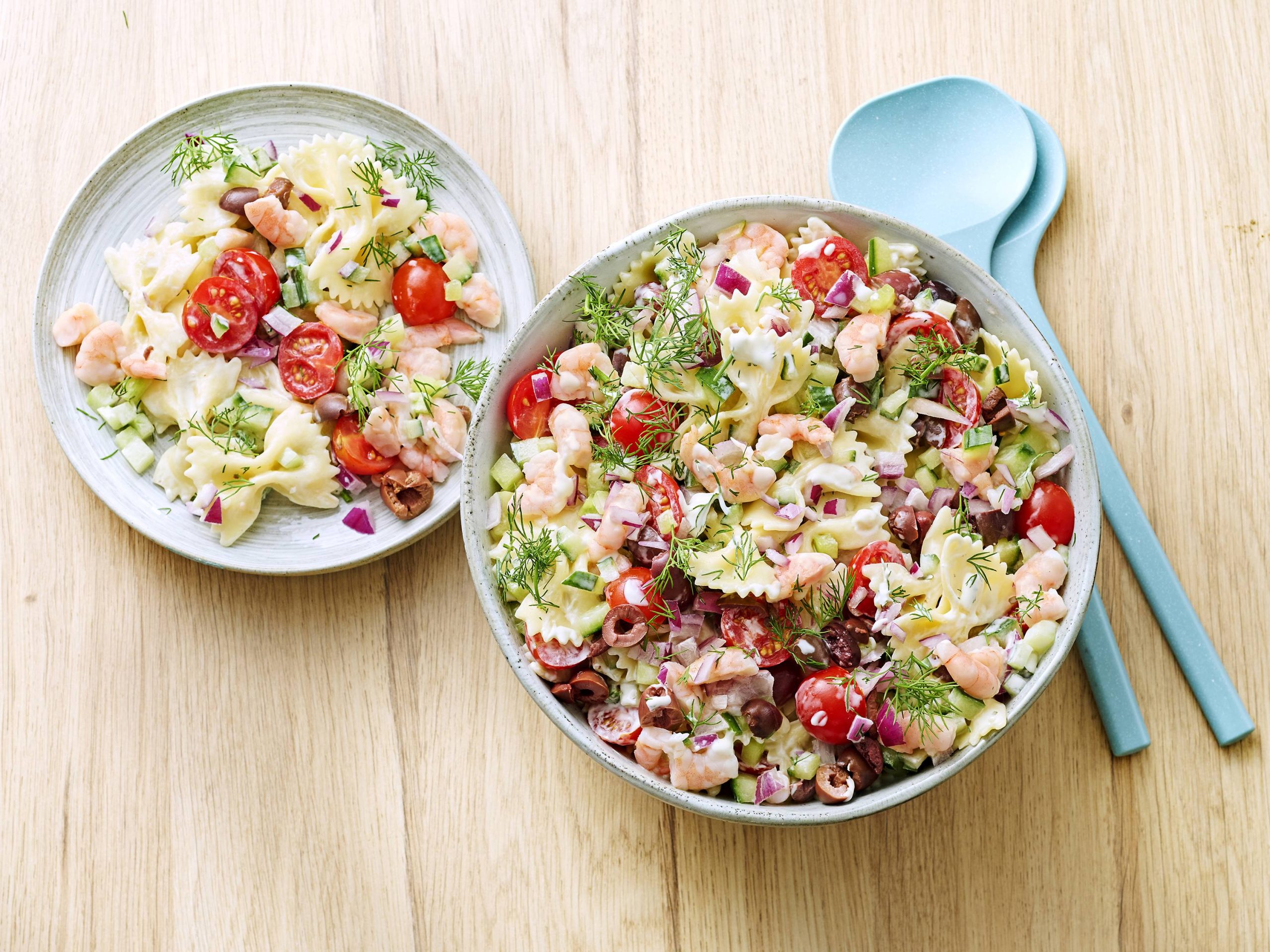 Greek Pasta Salad with Shrimp | Savory