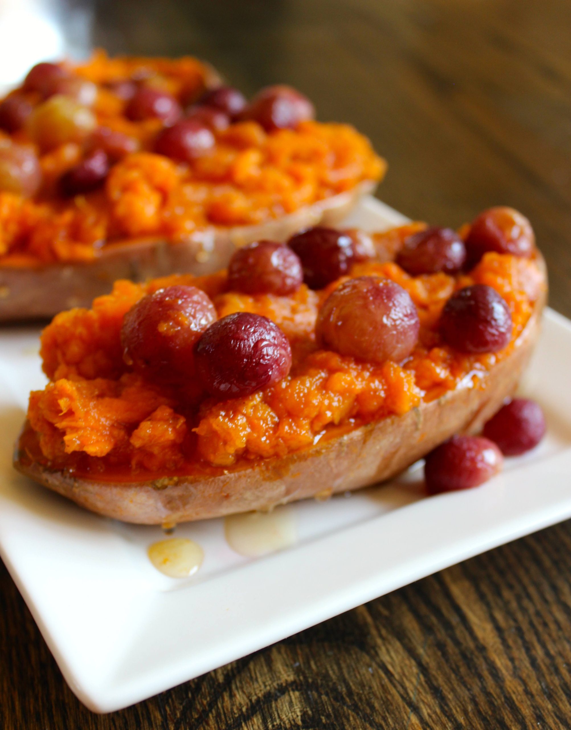 Stuffed Sweet Potatoes With Roasted Grapes | Savory