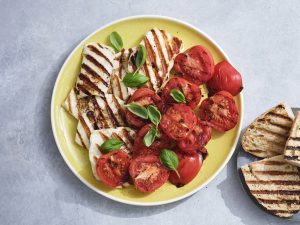 Grilled Halloumi Caprese Salad