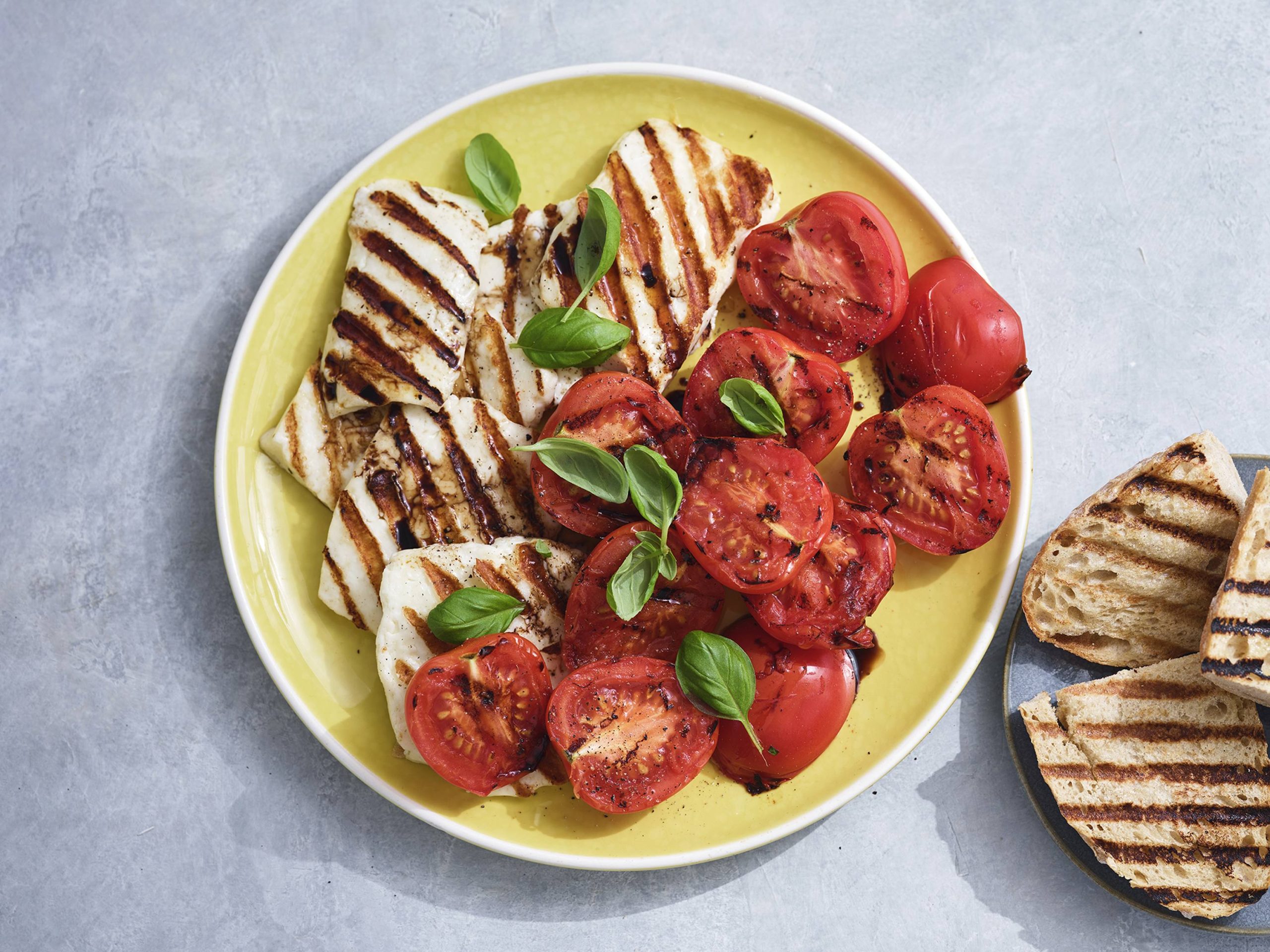 Grilled Halloumi Caprese Salad | Savory